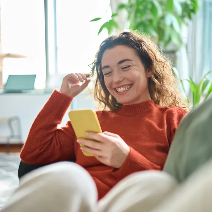woman with a phone